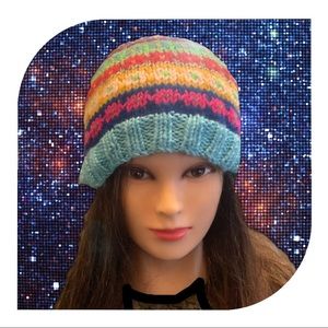 Hand knit fair isle beanie